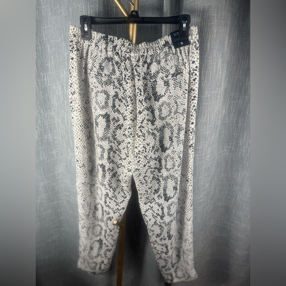 J. Crew Jamie Snake Skin Print Pull On Ankle Pants NWT size 8 - Picture 7 of 12